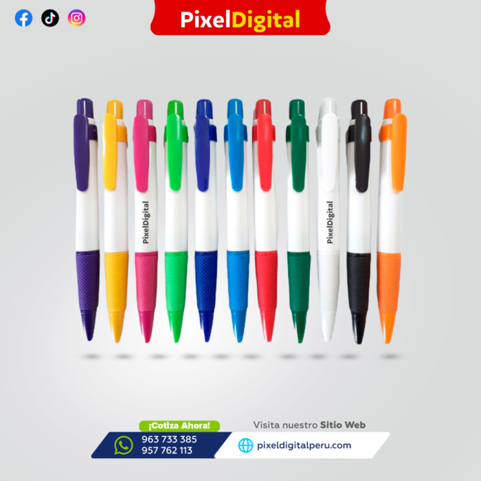 Lapicero de plastico - modelo económico (blanco)