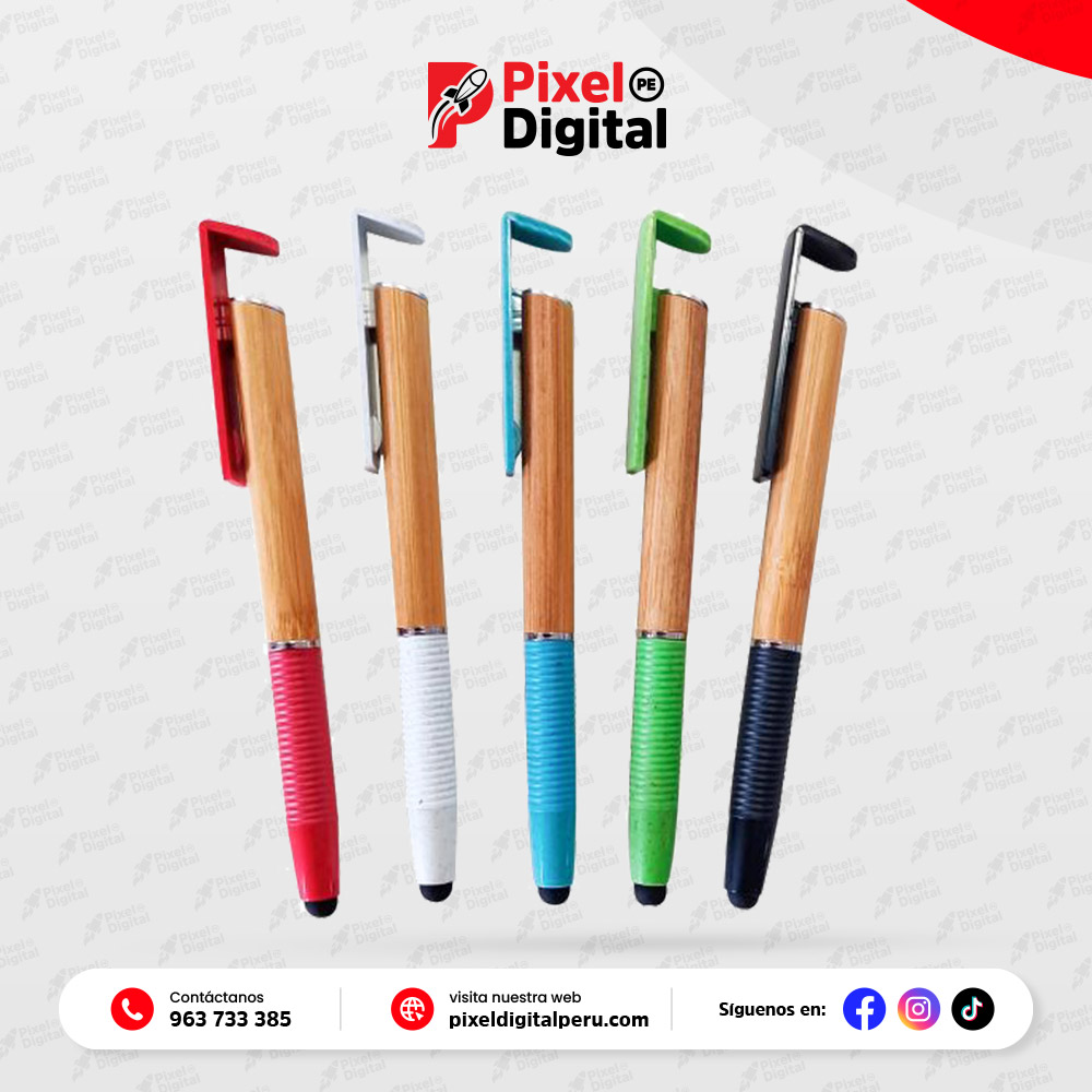 Lapicero ecológico Bambú Touch Porta Celular