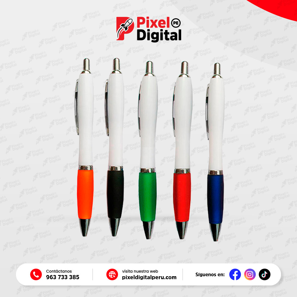 Lapicero plástico blanco sólido