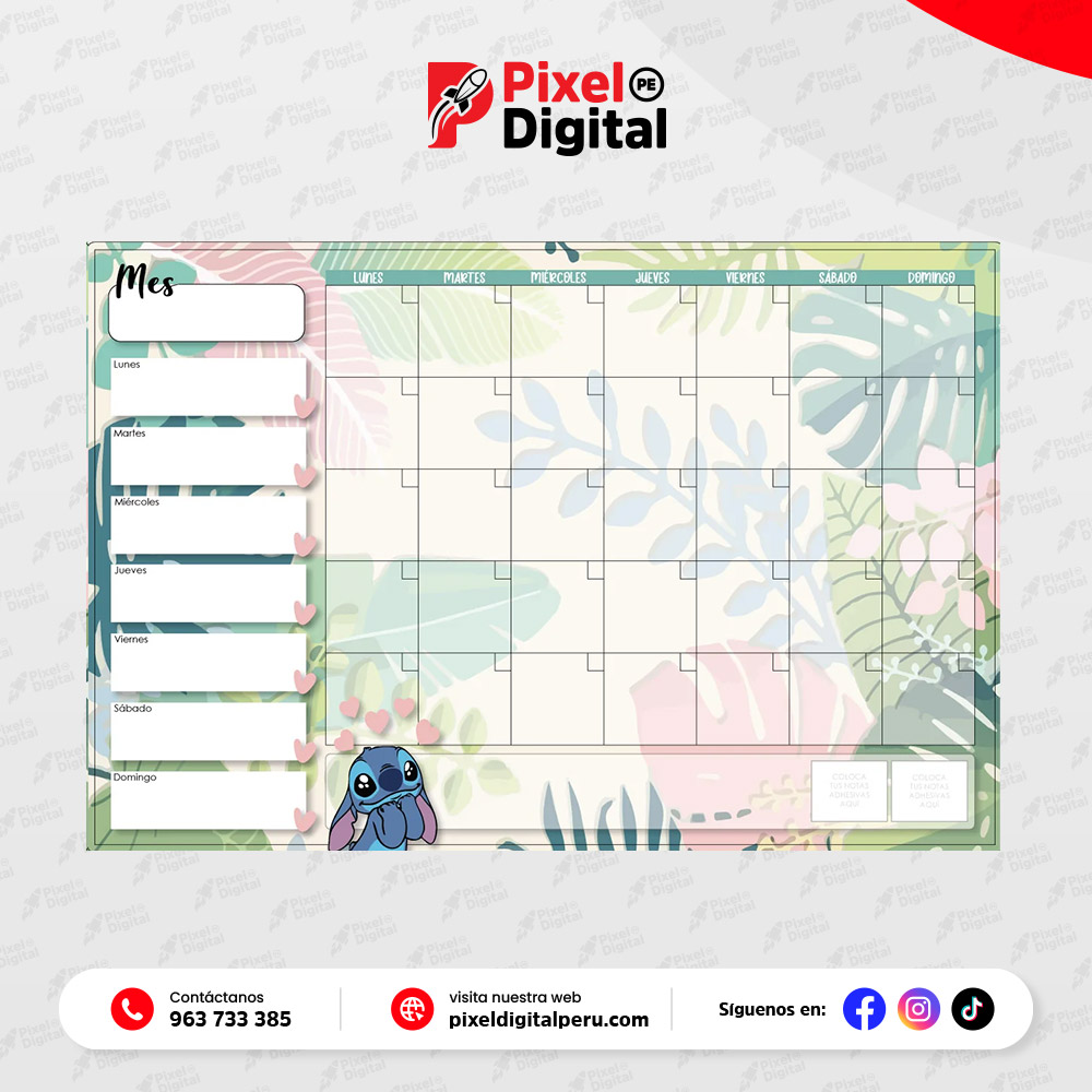Planner de acrílico stich
