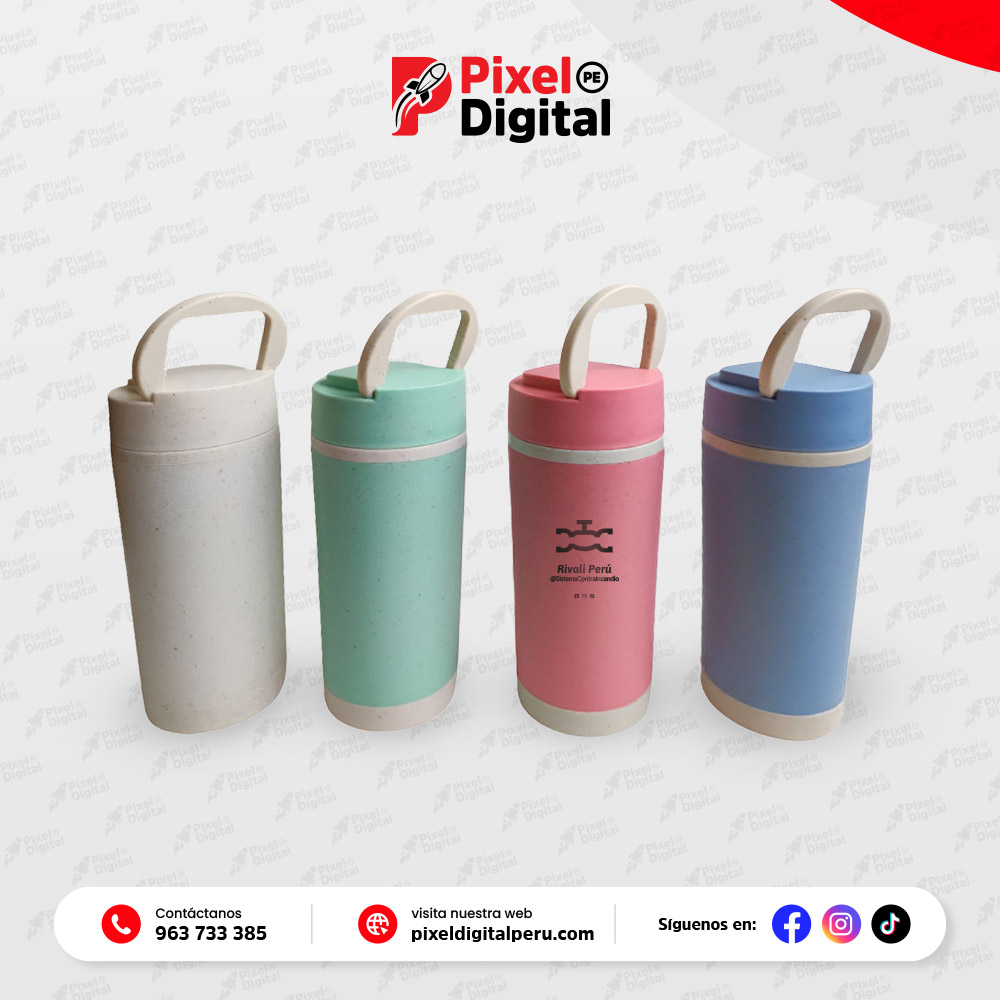 Mug fibra de trigo con pastillero