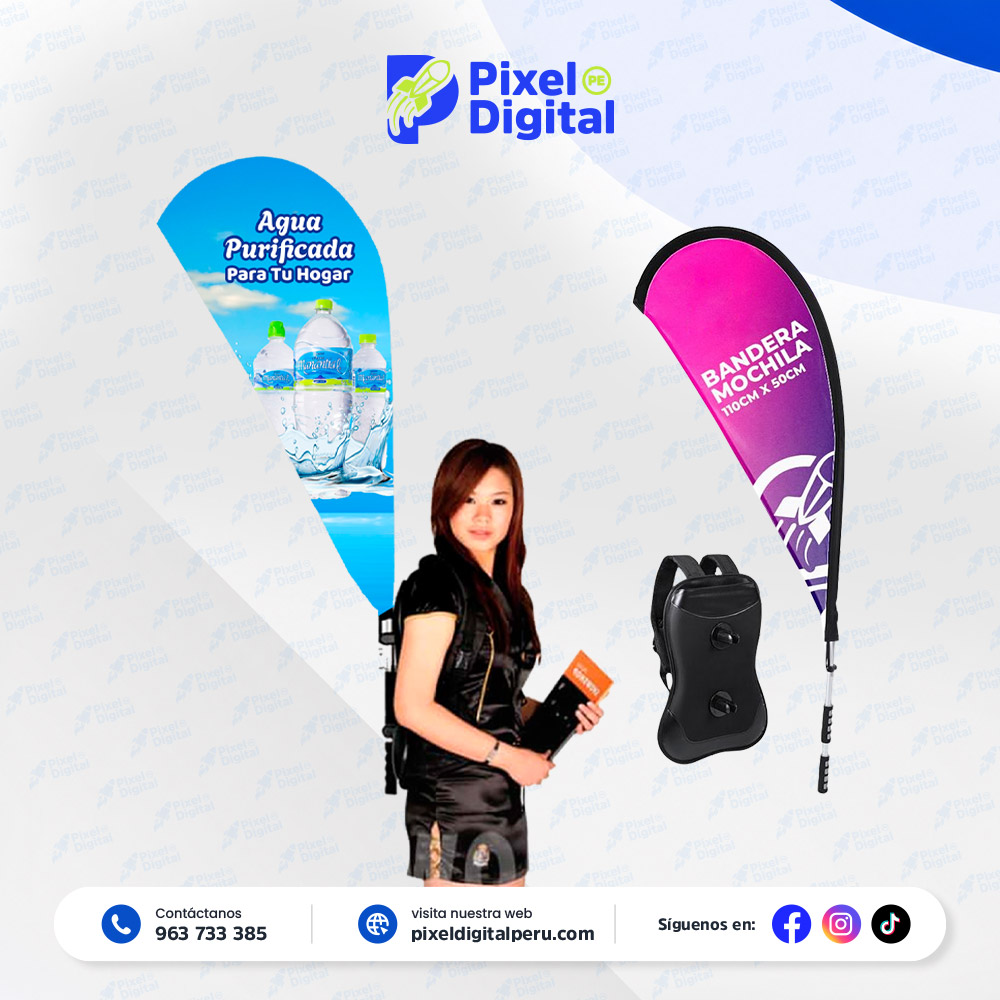 mochila móvil pluma modelo corta viento