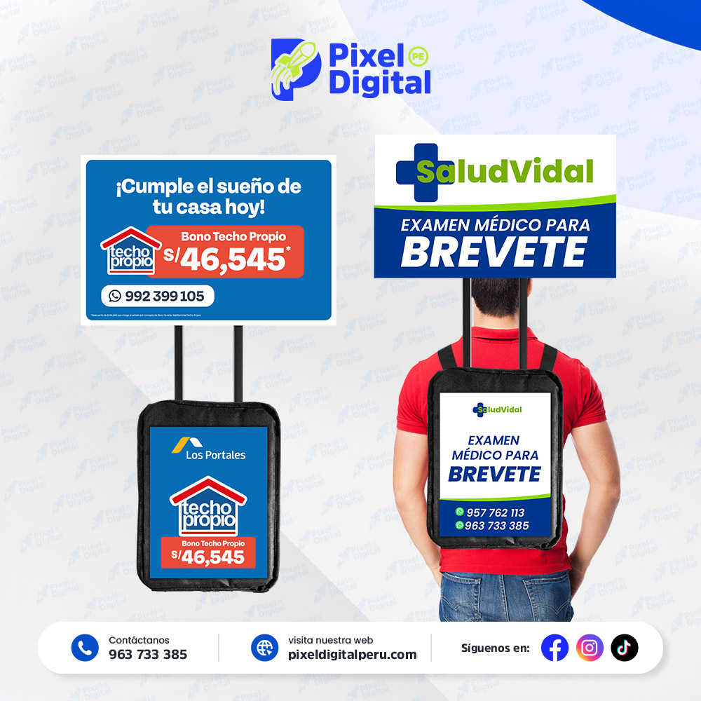 Mochilas publicitaria 3 lados