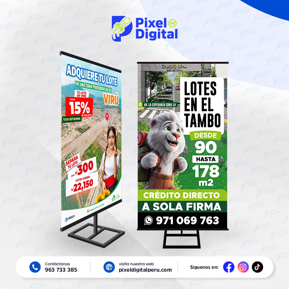 Parante Metálico con Banner Desarmable