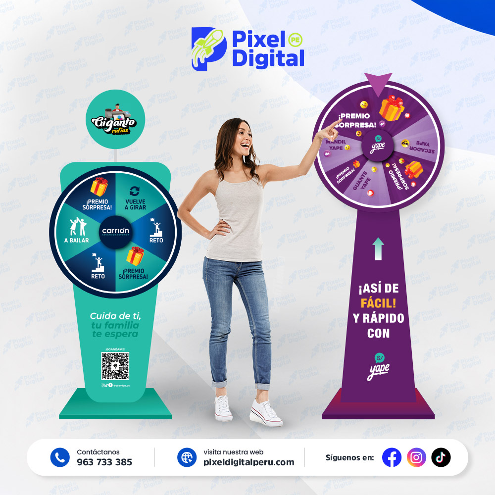 Ruleta de piso Publicitaria premium MDF